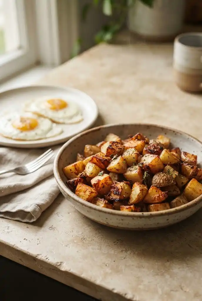 Easy air fryer home fries with crispy golden edges and tender centers